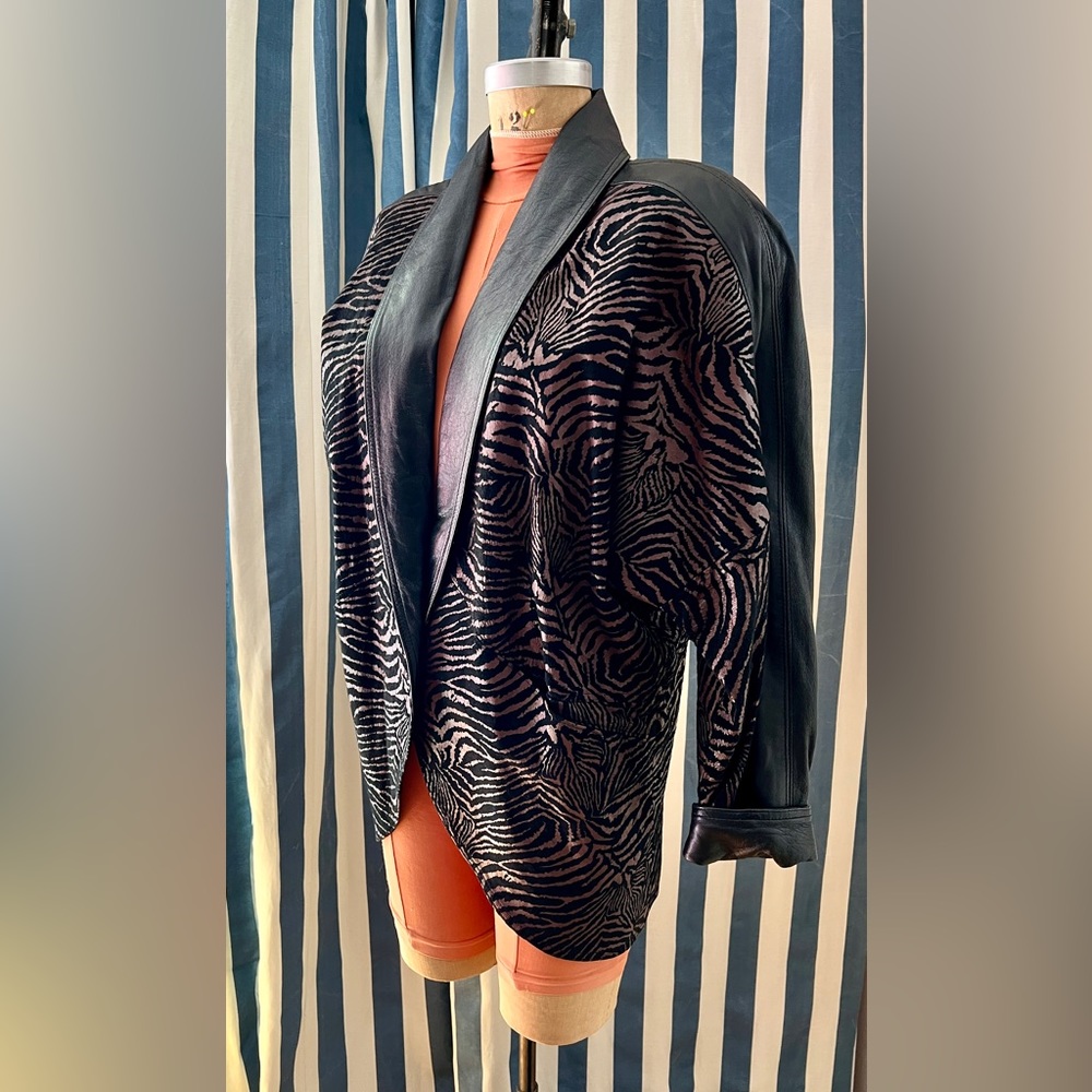 Vintage Mob Wife Tiger Print Leather Coat of your dreams